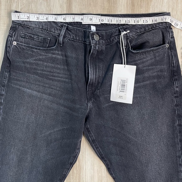 $238 Frame Women's Black Destroyed Mid Rise Straight Denim Jeans Pants Size 31 - Picture 4 of 6